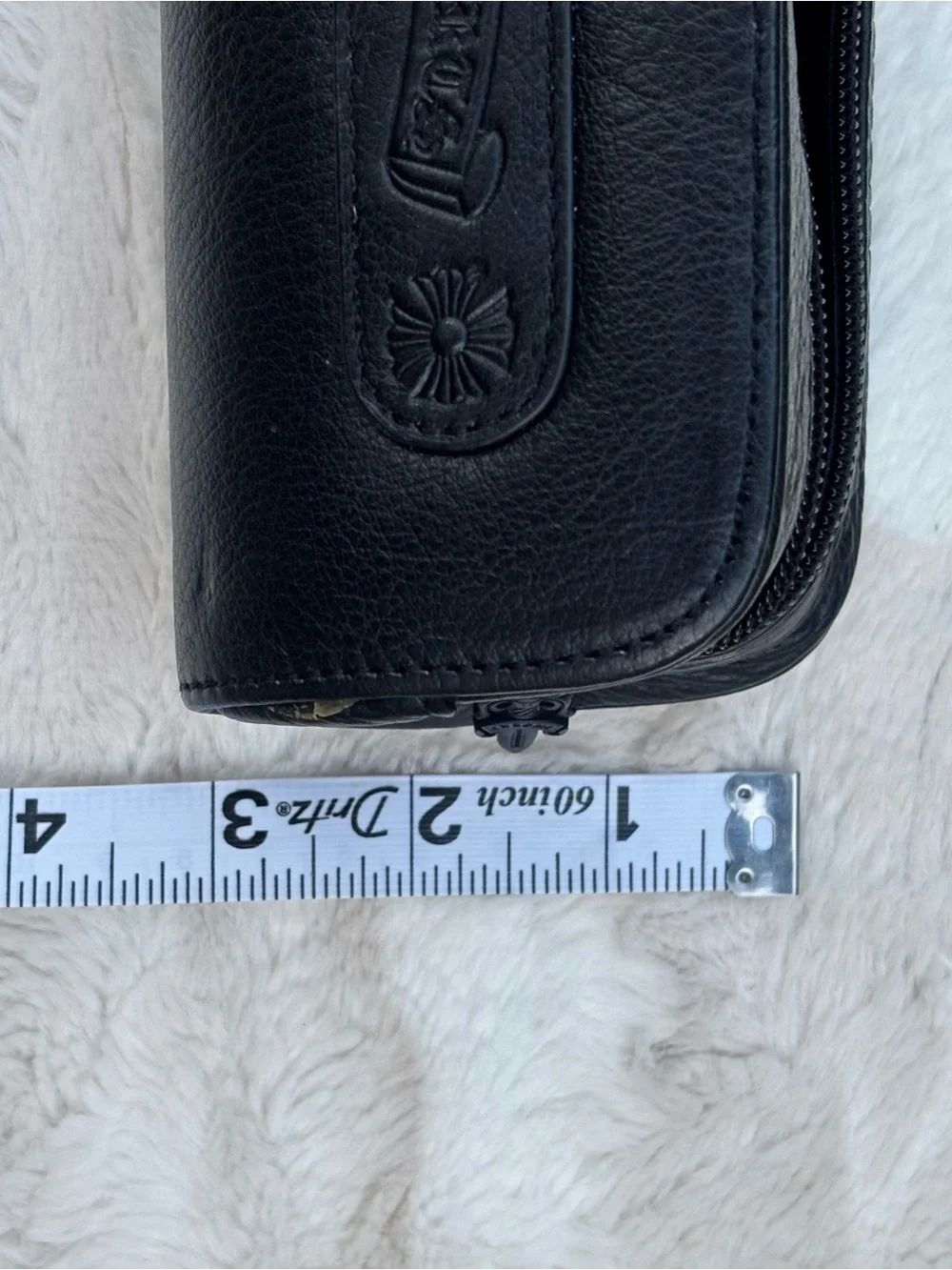 Chrome Hearts Black Leather Sunglass Case W/Card Holder